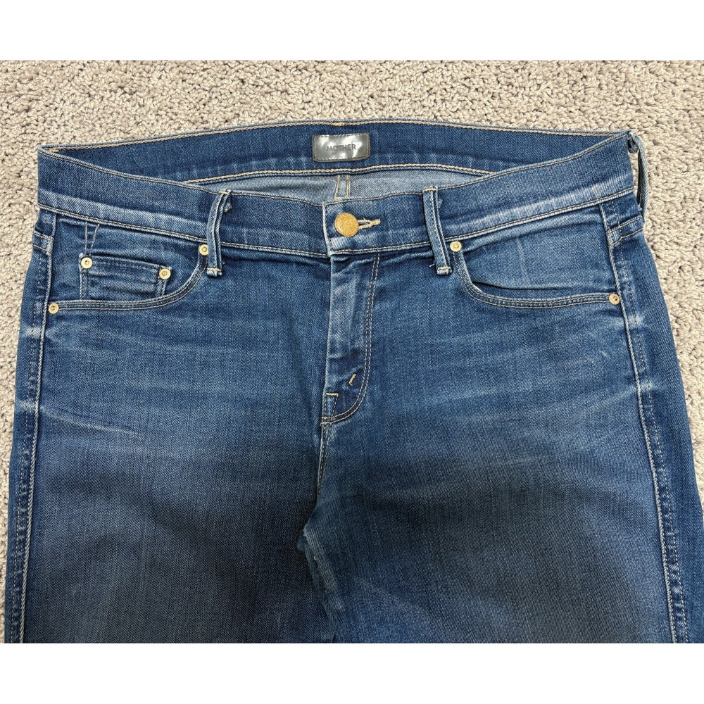 MOTHER Jeans Vamp Spiked Heels to Tractor Wheels Stretch Womens 28 (30 x 26.75) - Picture 2 of 16